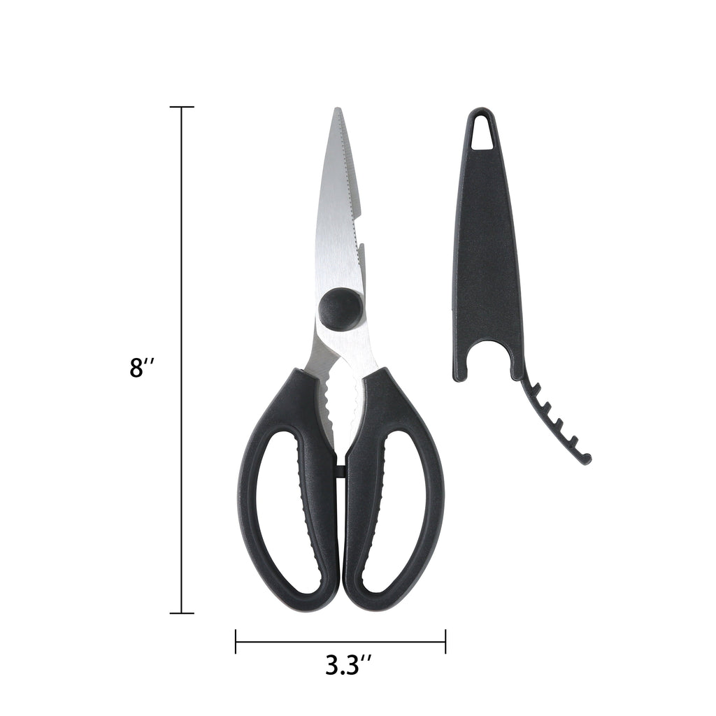 Mainstays Black Handle Stainless Steel Multi-Purpose 8.6in Kitchen Shears - Image 3